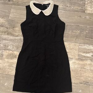 Forever 21 Black Mini Dress with Pearl Collar